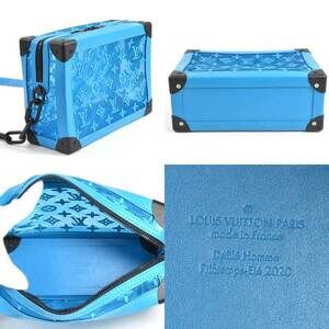 Louis Vuitton Monogram Bag Mesh Shoulder Crossbody Soft Trunk Turquoise